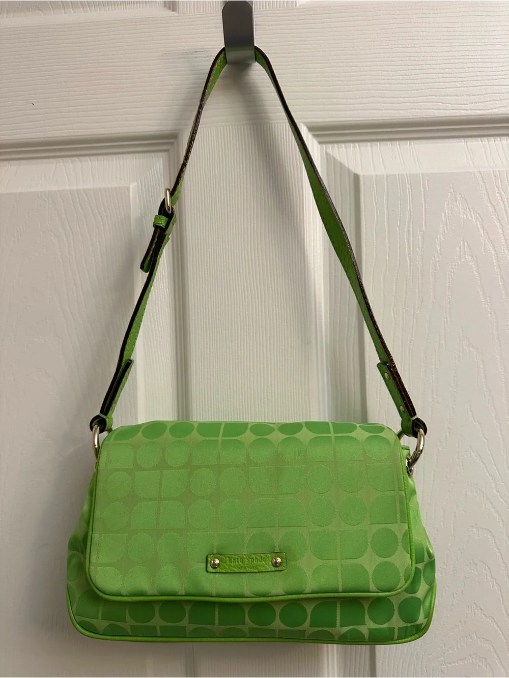 kate spade Lime Green Patterned Shoulder Bag